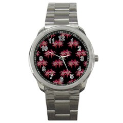 Chic Dreams Botanical Motif Pattern Design Sport Metal Watch by dflcprintsclothing