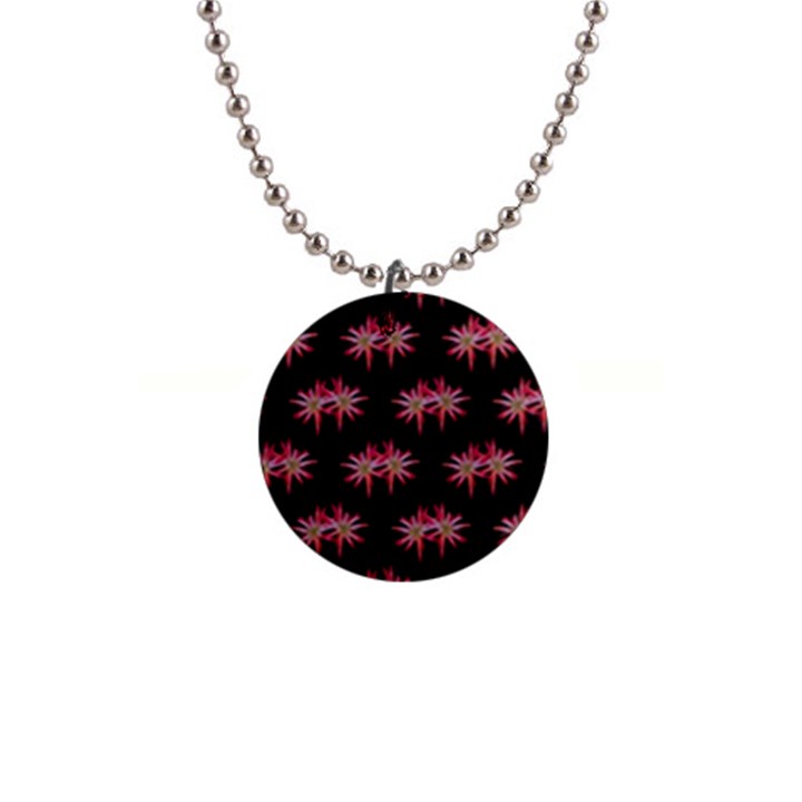 Chic Dreams Botanical Motif Pattern Design 1  Button Necklace