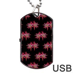 Chic Dreams Botanical Motif Pattern Design Dog Tag Usb Flash (one Side)