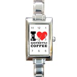 I love ristretto coffee Rectangle Italian Charm Watch Front