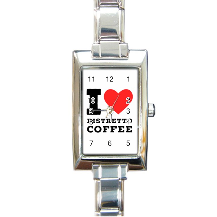 I love ristretto coffee Rectangle Italian Charm Watch