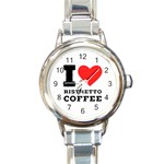 I love ristretto coffee Round Italian Charm Watch Front