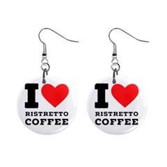 I Love Ristretto Coffee Mini Button Earrings by ilovewhateva