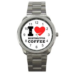 I Love Ristretto Coffee Sport Metal Watch by ilovewhateva