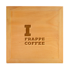 I Love Frappe Coffee Wood Photo Frame Cube