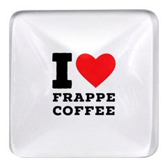 I Love Frappe Coffee Square Glass Fridge Magnet (4 Pack) by ilovewhateva