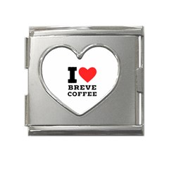 I Love Breve Coffee Mega Link Heart Italian Charm (18mm) by ilovewhateva