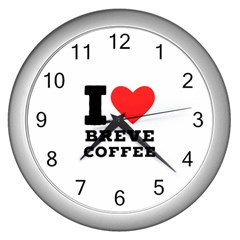 I Love Breve Coffee Wall Clock (silver) by ilovewhateva