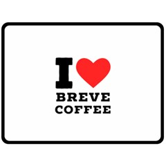 I Love Breve Coffee Fleece Blanket (large) by ilovewhateva