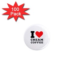 I Love Cream Coffee 1  Mini Magnets (100 Pack)  by ilovewhateva