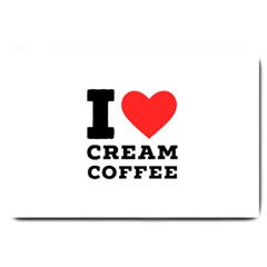 I Love Cream Coffee Large Doormat by ilovewhateva