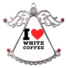 I Love White Coffee Metal Angel With Crystal Ornament