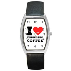 I Love Espresso Coffee Barrel Style Metal Watch by ilovewhateva