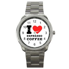 I Love Espresso Coffee Sport Metal Watch by ilovewhateva