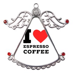 I Love Espresso Coffee Metal Angel With Crystal Ornament by ilovewhateva