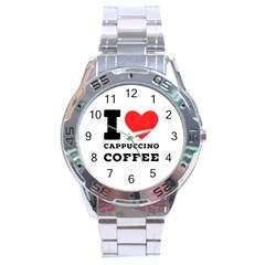 I Love Cappuccino Coffee Stainless Steel Analogue Watch by ilovewhateva