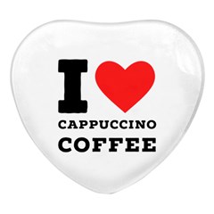 I Love Cappuccino Coffee Heart Glass Fridge Magnet (4 Pack) by ilovewhateva