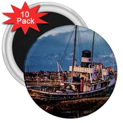 End Of The World: Nautical Memories At Ushuaia Port, Argentina 3  Magnets (10 Pack)  by dflcprintsclothing