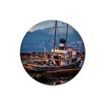 End of the World: Nautical Memories at Ushuaia Port, Argentina Rubber Round Coaster (4 pack) Front