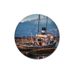 End Of The World: Nautical Memories At Ushuaia Port, Argentina Magnet 3  (round) by dflcprintsclothing