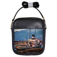 End Of The World: Nautical Memories At Ushuaia Port, Argentina Girls Sling Bag by dflcprintsclothing