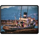 End of the World: Nautical Memories at Ushuaia Port, Argentina Fleece Blanket (Large) 80 x60  Blanket Front