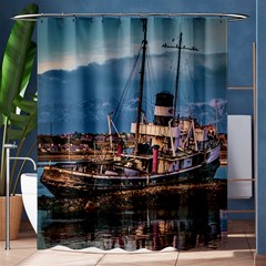 End Of The World: Nautical Memories At Ushuaia Port, Argentina Shower Curtain 60  X 72  (medium)  by dflcprintsclothing