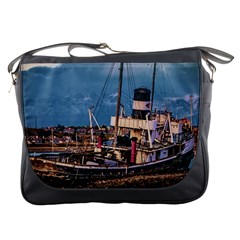 End Of The World: Nautical Memories At Ushuaia Port, Argentina Messenger Bag by dflcprintsclothing