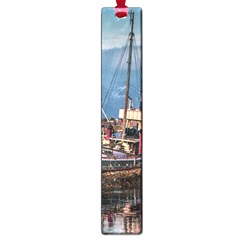 End Of The World: Nautical Memories At Ushuaia Port, Argentina Large Book Marks by dflcprintsclothing