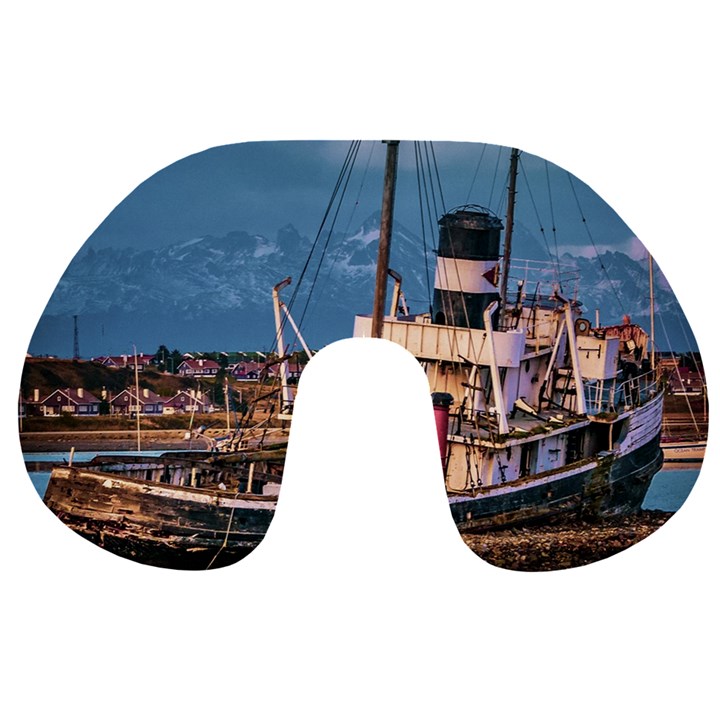 End of the World: Nautical Memories at Ushuaia Port, Argentina Travel Neck Pillow