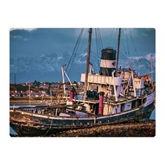 End Of The World: Nautical Memories At Ushuaia Port, Argentina Two Sides Premium Plush Fleece Blanket (mini) by dflcprintsclothing