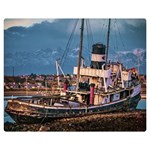 End of the World: Nautical Memories at Ushuaia Port, Argentina Two Sides Premium Plush Fleece Blanket (Medium) 60 x50  Blanket Front