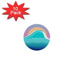 Tsunami Tidal Wave Minimalist Logo Ocean Sea 1  Mini Buttons (10 pack)  Front