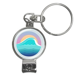 Tsunami Tidal Wave Minimalist Logo Ocean Sea Nail Clippers Key Chain