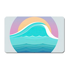 Tsunami Tidal Wave Minimalist Logo Ocean Sea Magnet (rectangular) by Wav3s