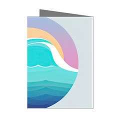 Tsunami Tidal Wave Minimalist Logo Ocean Sea Mini Greeting Cards (pkg Of 8)