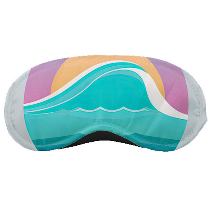 Tsunami Tidal Wave Minimalist Logo Ocean Sea Sleeping Mask