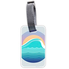 Tsunami Tidal Wave Minimalist Logo Ocean Sea Luggage Tag (one Side) by Wav3s