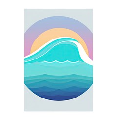 Tsunami Tidal Wave Minimalist Logo Ocean Sea Shower Curtain 48  x 72  (Small) 