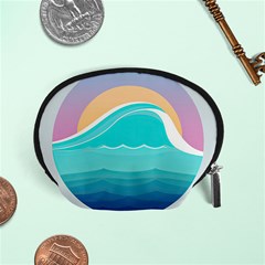 Tsunami Tidal Wave Minimalist Logo Ocean Sea Accessory Pouch (Small)