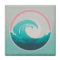 Waves Tidal Ocean Sea Tsunami Wave Minimalist Tile Coaster