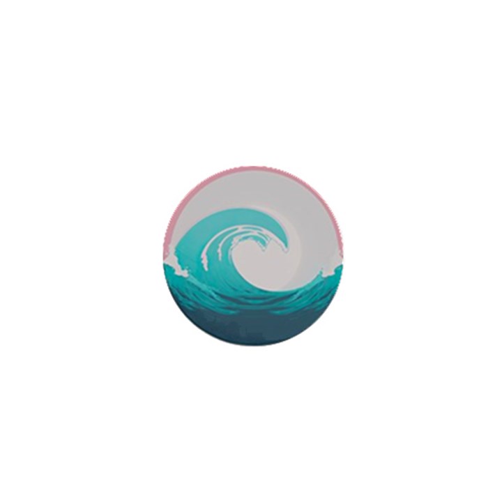 Waves Tidal Ocean Sea Tsunami Wave Minimalist 1  Mini Buttons