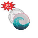 Waves Tidal Ocean Sea Tsunami Wave Minimalist 1.75  Buttons (100 pack)  Front