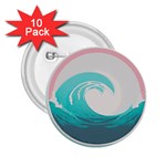 Waves Tidal Ocean Sea Tsunami Wave Minimalist 2.25  Buttons (10 pack)  Front