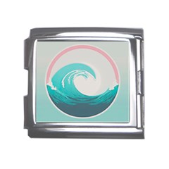 Waves Tidal Ocean Sea Tsunami Wave Minimalist Mega Link Italian Charm (18mm) by Wav3s