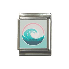 Waves Tidal Ocean Sea Tsunami Wave Minimalist Italian Charm (13mm) by Wav3s