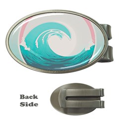 Waves Tidal Ocean Sea Tsunami Wave Minimalist Money Clips (Oval) 