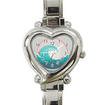 Waves Tidal Ocean Sea Tsunami Wave Minimalist Heart Italian Charm Watch Front