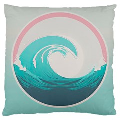 Waves Tidal Ocean Sea Tsunami Wave Minimalist Large Cushion Case (two Sides) by Wav3s