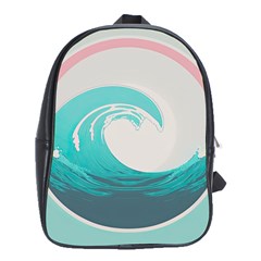 Waves Tidal Ocean Sea Tsunami Wave Minimalist School Bag (XL)